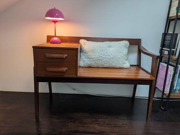 Vintage 1960s Chippy Heath telephone table