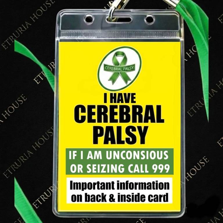 Cerebral Palsy ID Card Holder with Lanyard – New. Price inc Royal Mail 2nd class postage