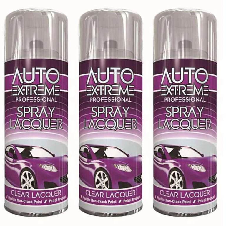 Auto Extreme Spray Paint Clear Lacquer 400ml x 3