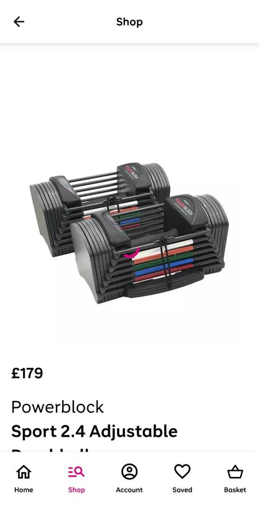 image for Powerblock adjustable dumbells 22kg (1.5kg - 11kg per hand)