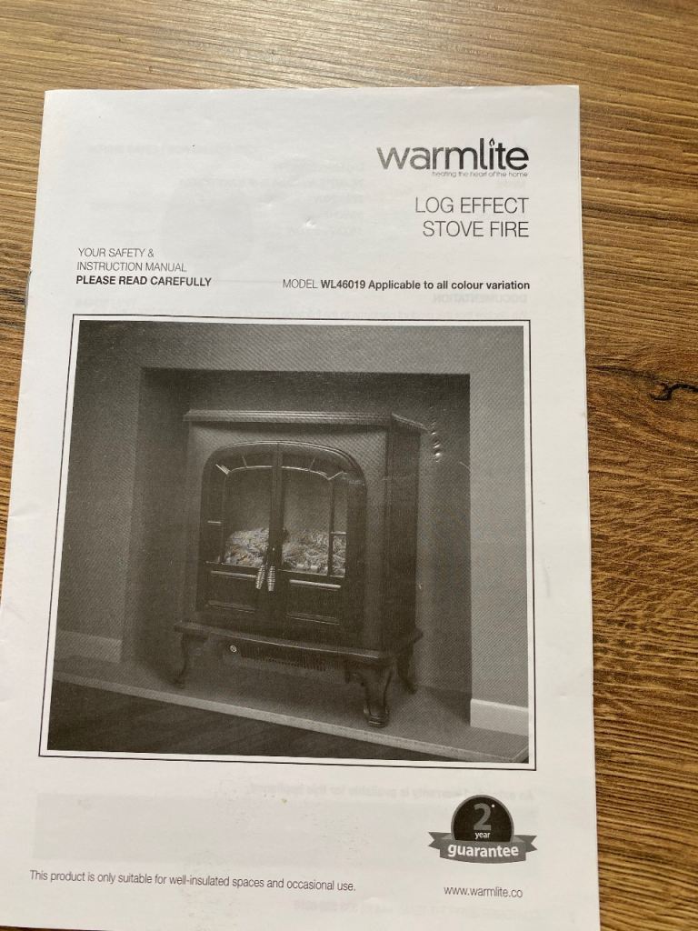 Warmlite Log Effect Stove Fire – WL46013, Good Condition