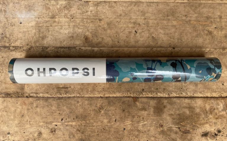 New Ohpopsi Blossom Teal Natural Wallpaper Roll – 10m x 50cm