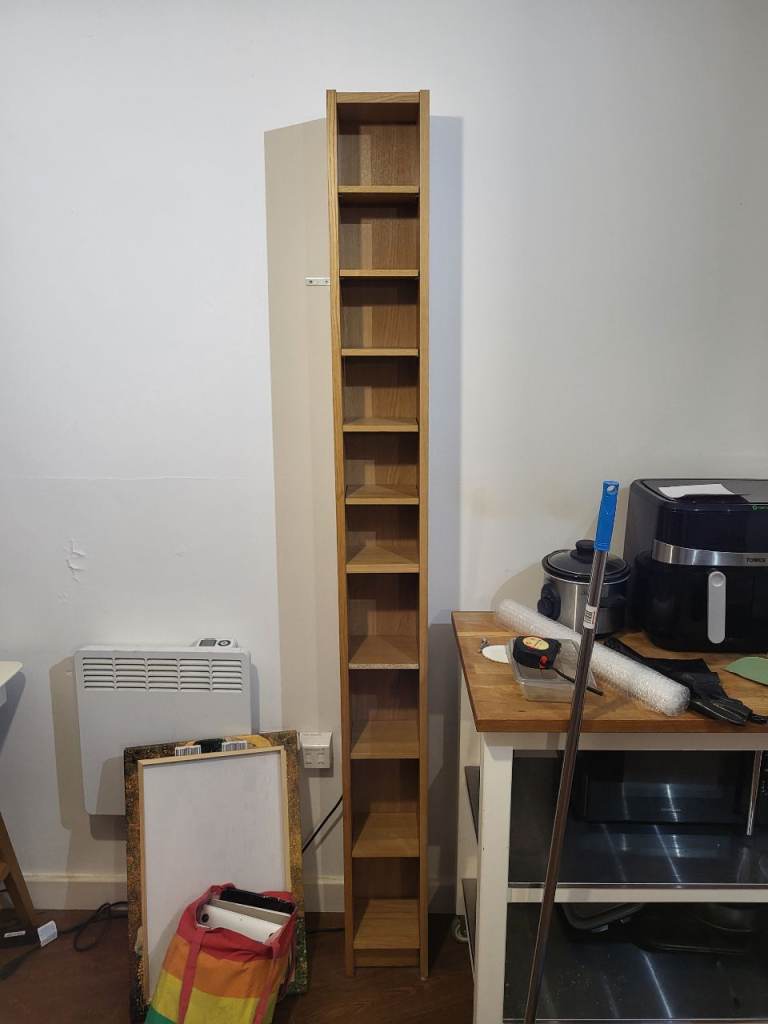 Tall Slim Wooden CD/DVD Storage Unit – Good Condition