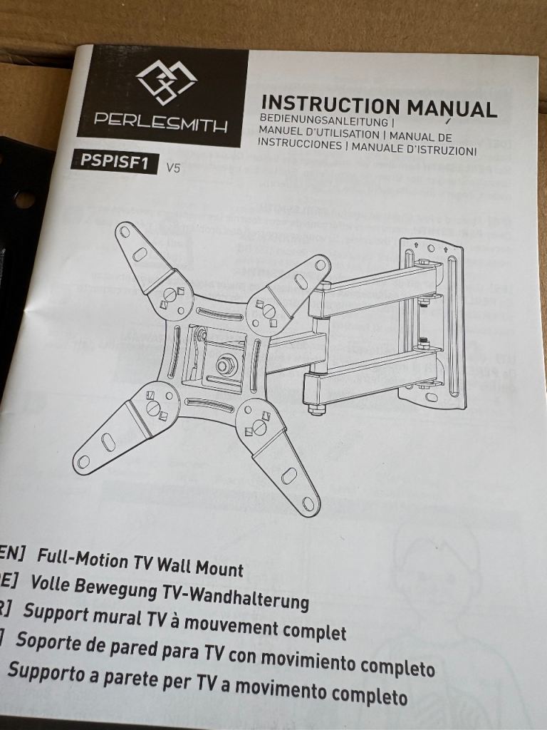 PERLESMITH Full-Motion TV Wall Mount for 13-42 inch TVs