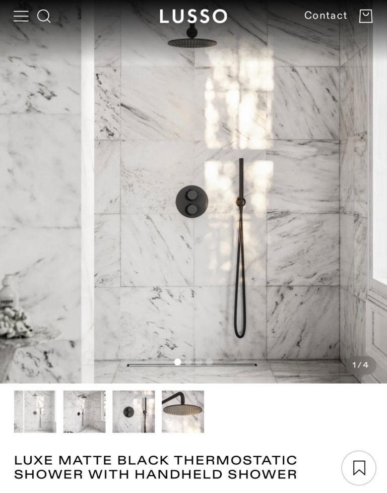 Lusso luxe 2-way shower system matte black 