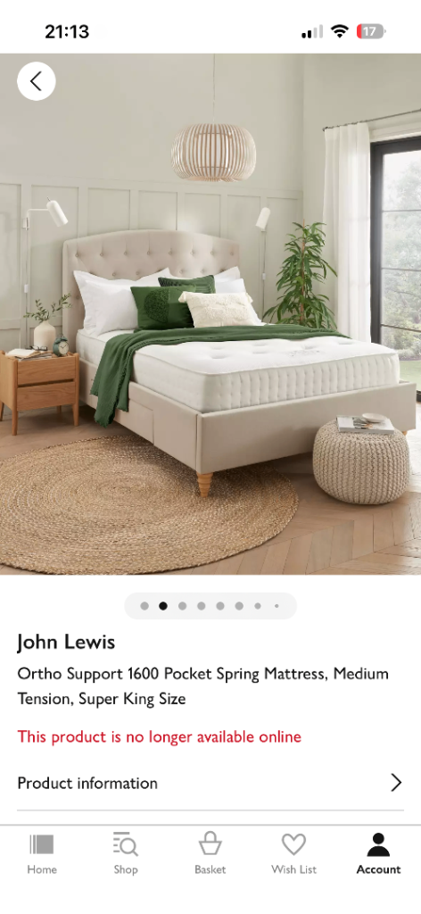 Super King Size John Lewis mattress