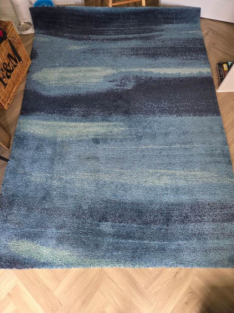 IKEA high pile blue rug 170x240cm 
