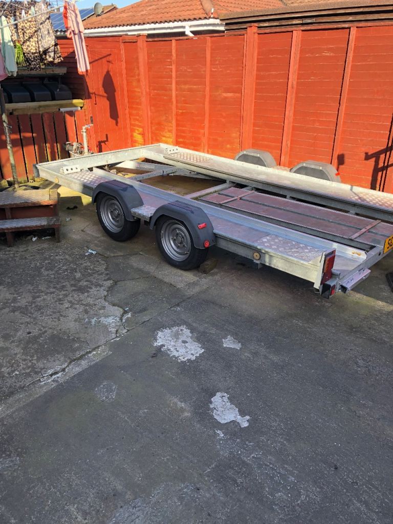 Twin axle galvanised car transporter