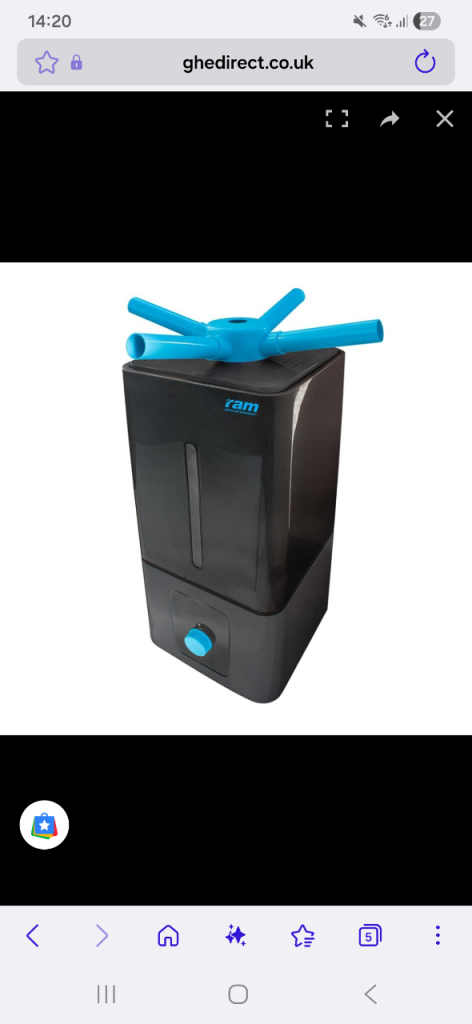 Black Humidifier with Blue Dispenser – Good Condition