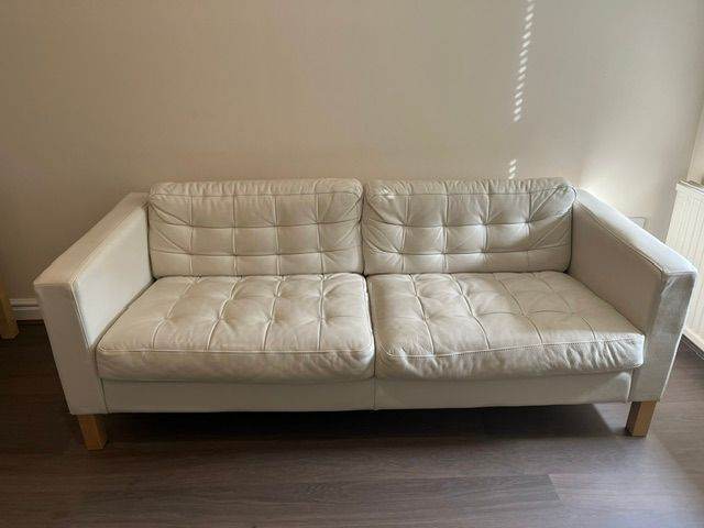Three seater Ikea leather sofa 