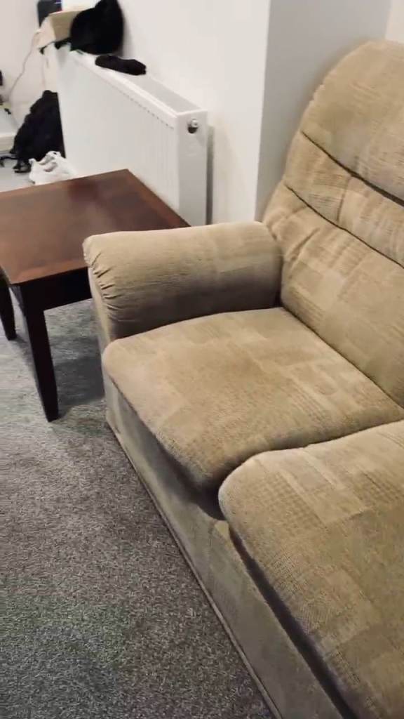 Comfortable Beige Fabric Sofa – Good Condition