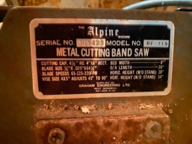 1/2" blade horizontal Alpine bandsaw