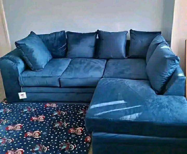 BLUE VELVET Corner Sofa - Brand New 