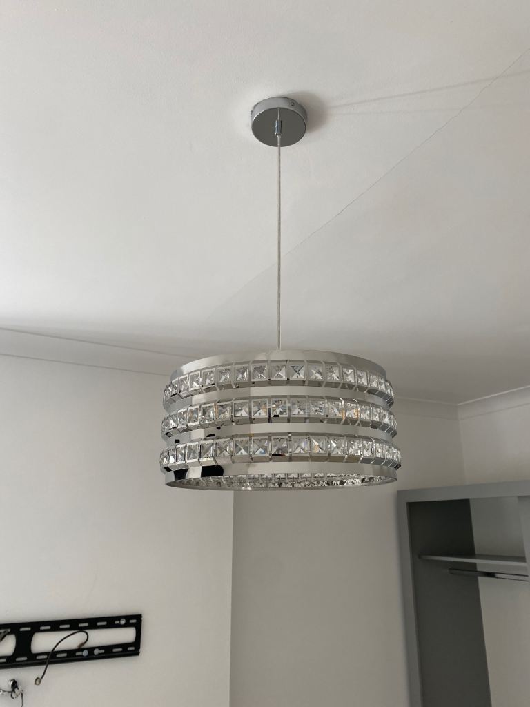 Glass/Silver ceiling light 