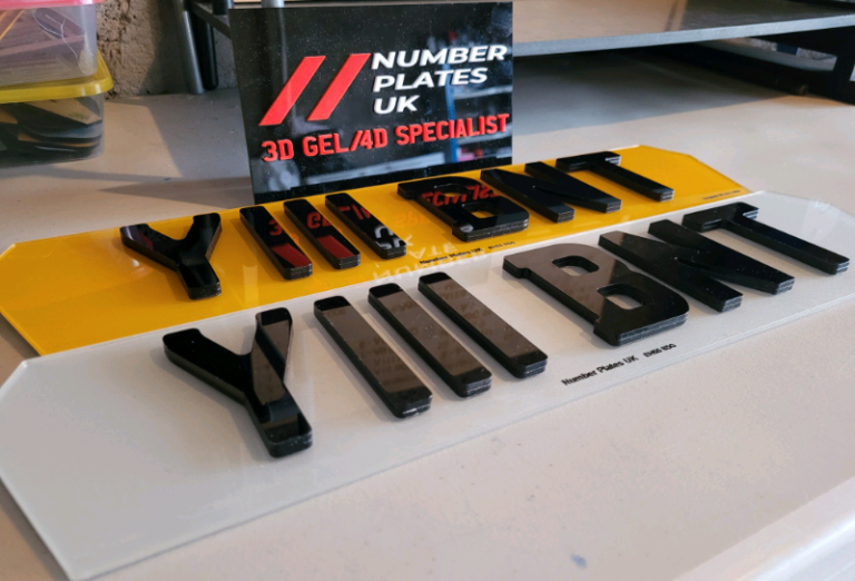 6mm Black 4D Car Number Plates - Road Legal