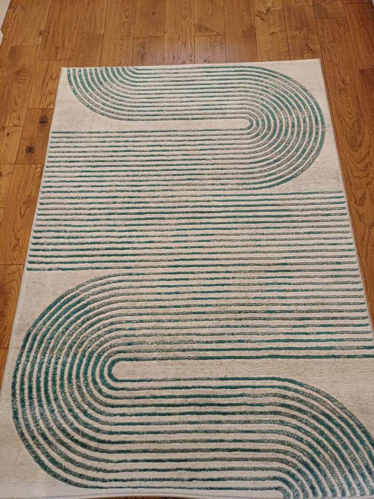 Teal and Cream Rug