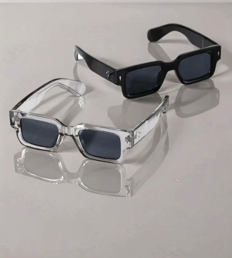 Unisex Sunglasses x2 black and clear