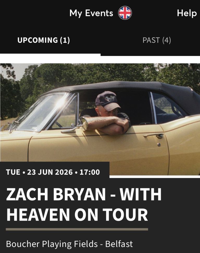 Zach Bryan 'With Heaven On Tour' Ticket - Boucher Playing Fields Belfast