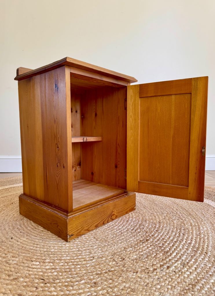 Solid pine vintage bedside cabinet cupboard 