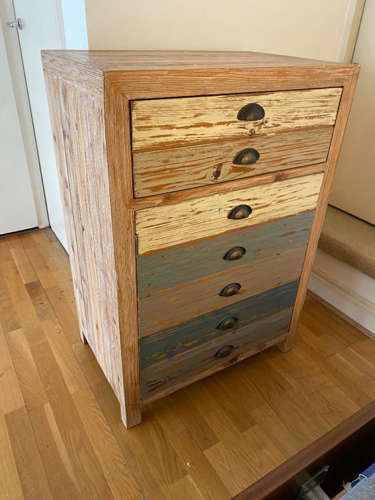 Rustic Distressed Storage Cabinet – Drawer & Cupboard