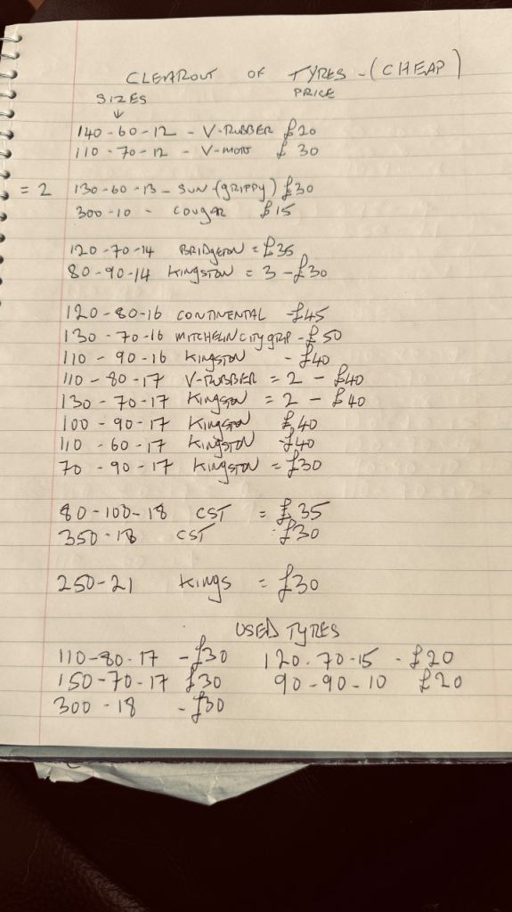 Selection motorcycle / scooter tyres cheap 