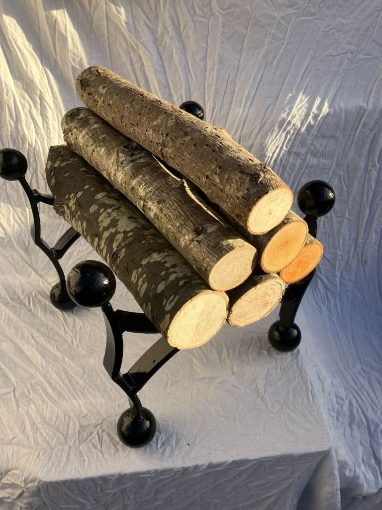 LOG HOLDER this was Blacksmith Made so a one off. Heavy Duty comes with Logs (Free to View)