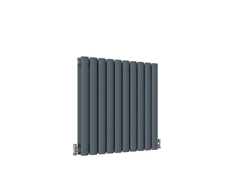 BN Anthracite Horizontal Designer Radiator 600 x 590mm Double Panel RRP £150