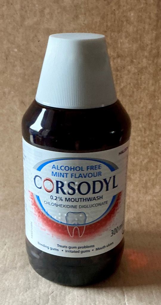 Corsodyl Alcohol Free Mint Flavour 0.2% Mouthwash 300ml Bottle - £2.00 each