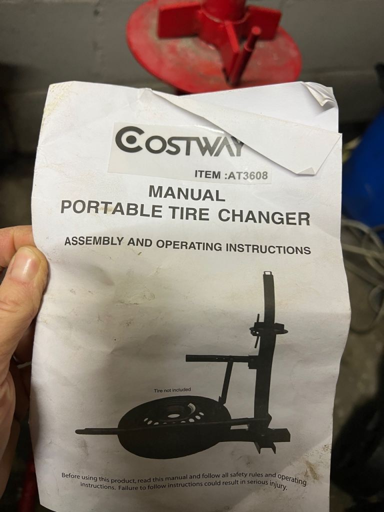 Tire tyre changer manual portable