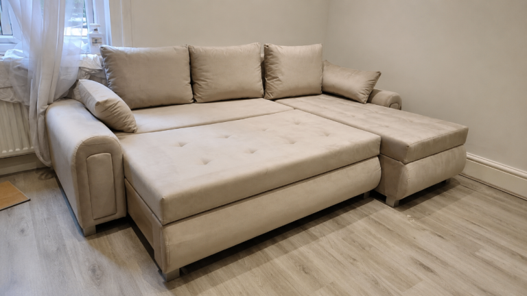 Berlin Corner Sofa Bed with Storage | Pull-Out Double Bed | Fast UK Delivery