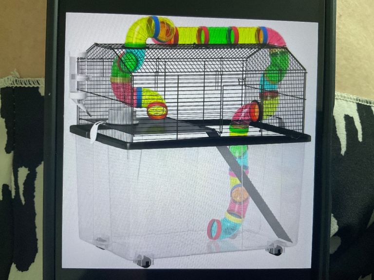 Large hamster cage + accessories + food + bedding + sand