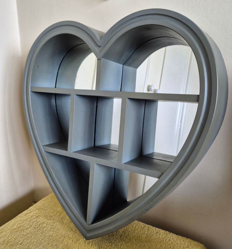 Heart Shaped Mirrored Shelf