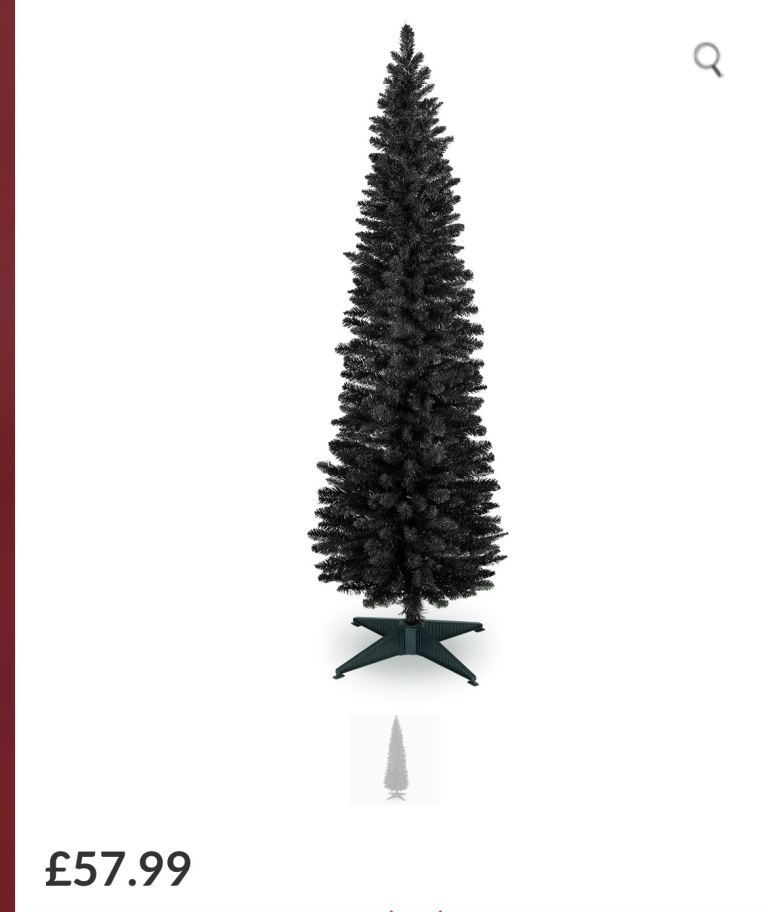 8ft black Christmas tree and decorationd