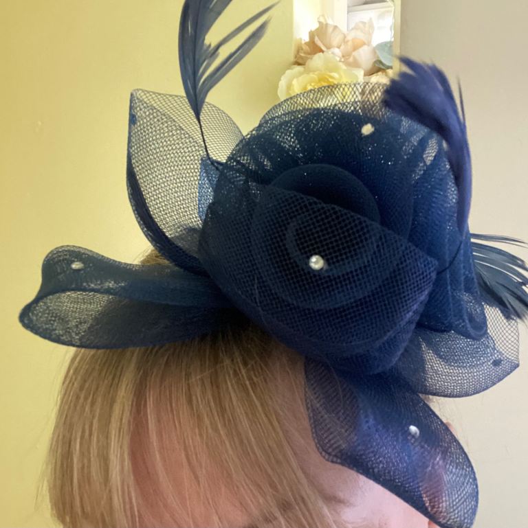 Navy blue fascinator