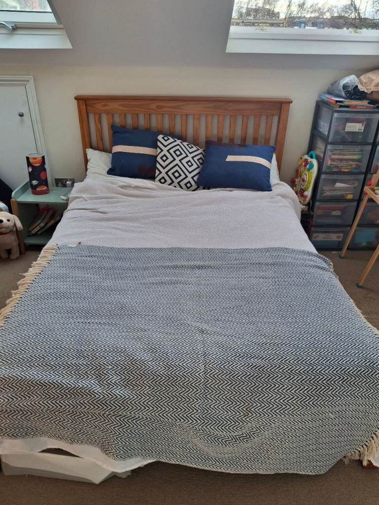 Double bed frame and mattress