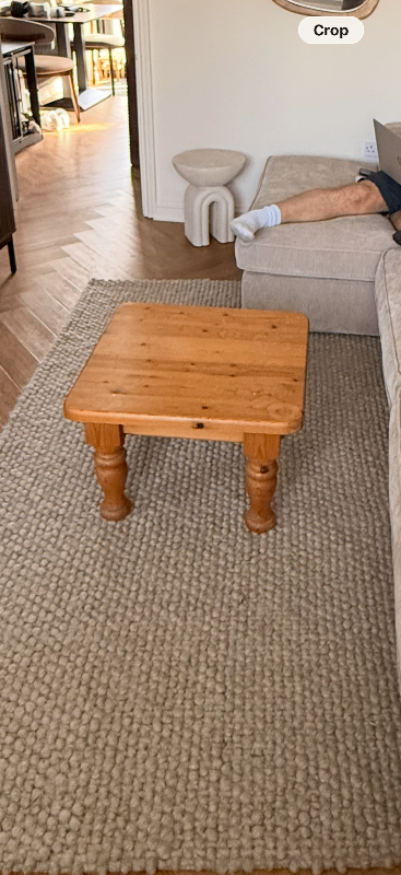 Small Solid Wood Coffee Table - Turned Legs, Good Condition