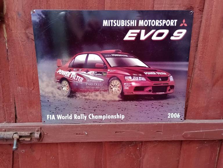 Mitsubishi Motorsport EVO 9 FIA World Rally Championship Metal Sign