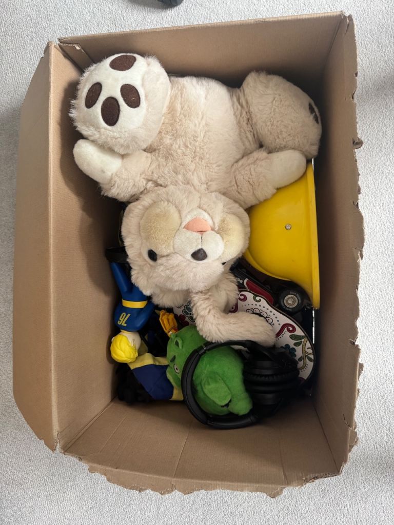 Box of assorted toys