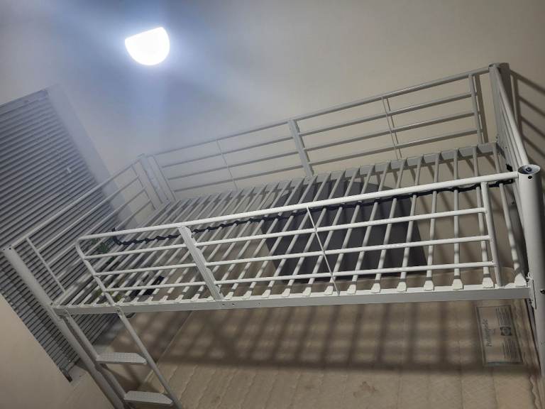 White Metal Bunk Bed Frame, £80.00 for Sale in Kensington, Merseyside ...