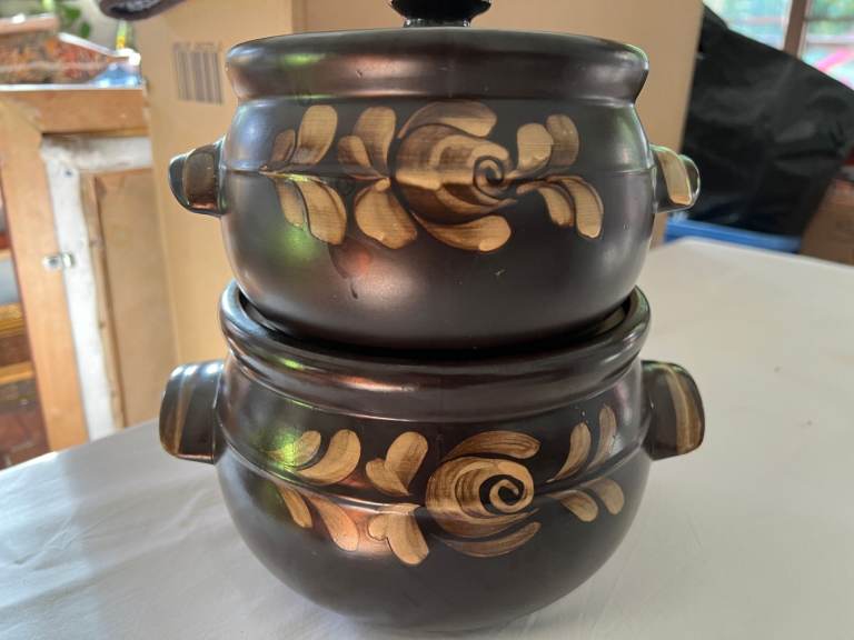 DENBY OVEN TO TABLE WARE TWO CASSEROLE DISHES 