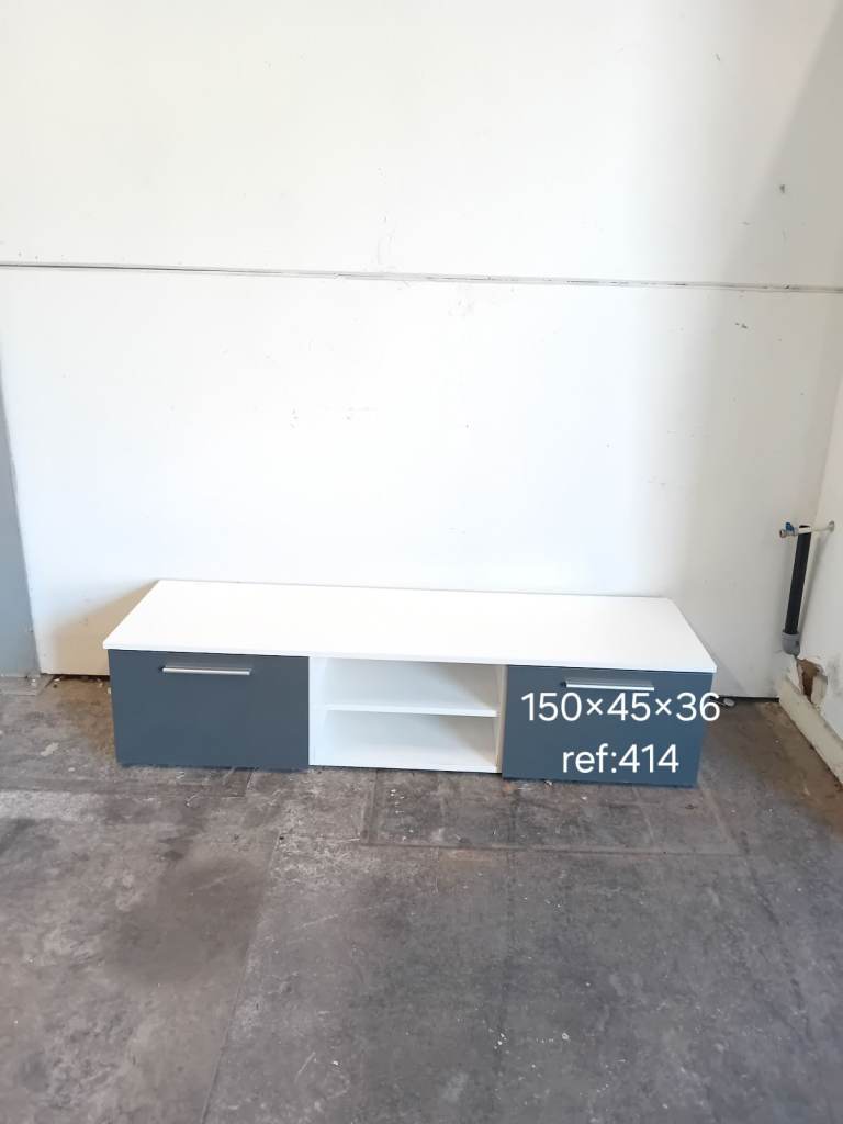 White and grey tv unit, Ref:414