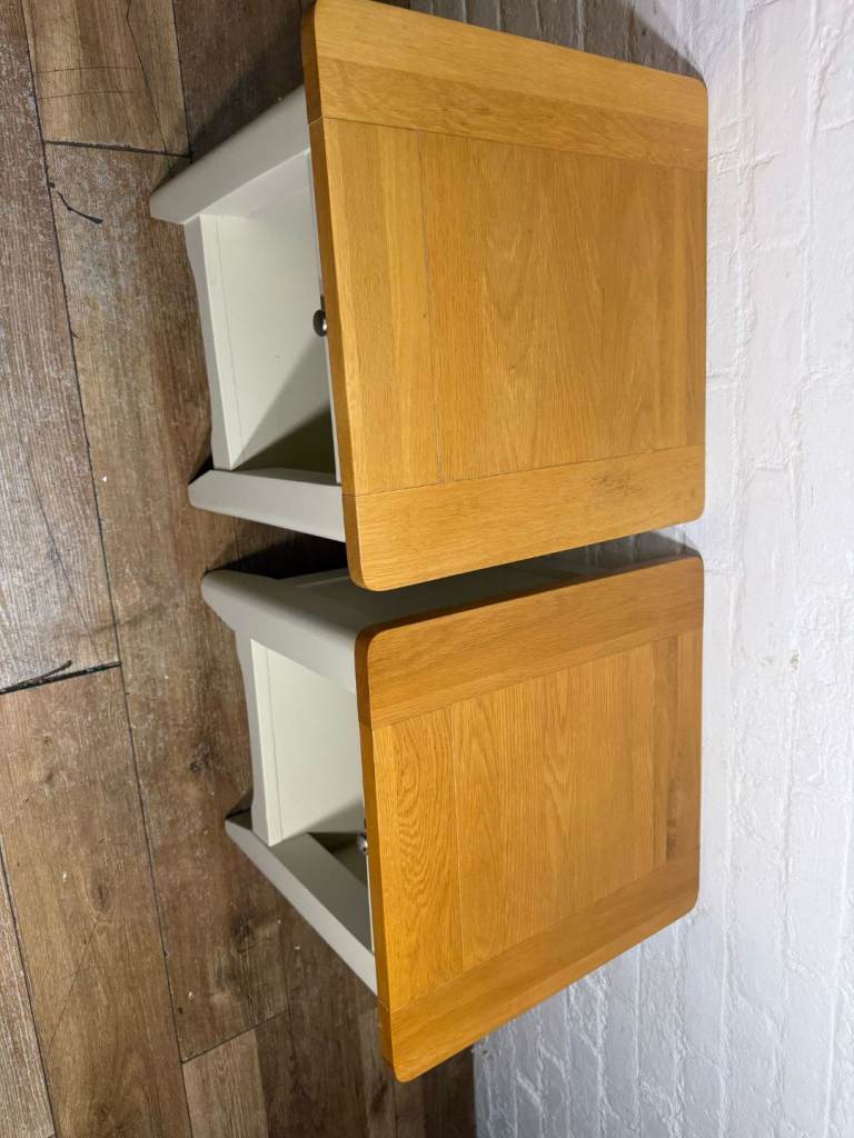 Pair of solid oak lamp tables with free local delivery 