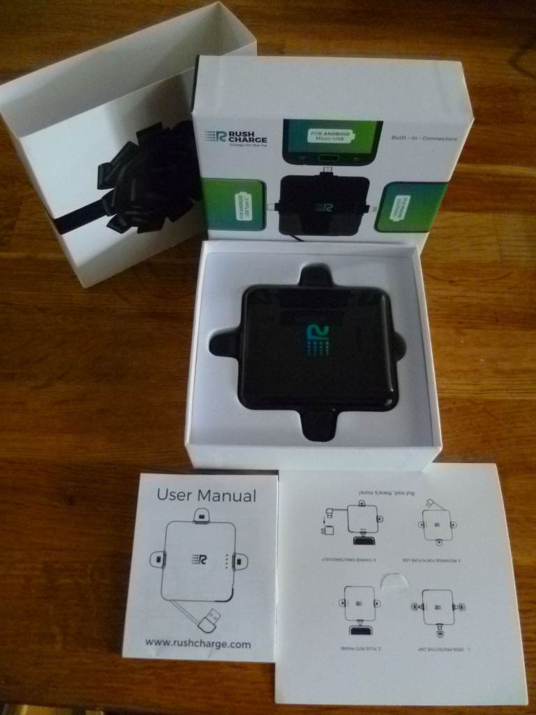 Black Rush Charge Portable 3-in1 Power bank Charger