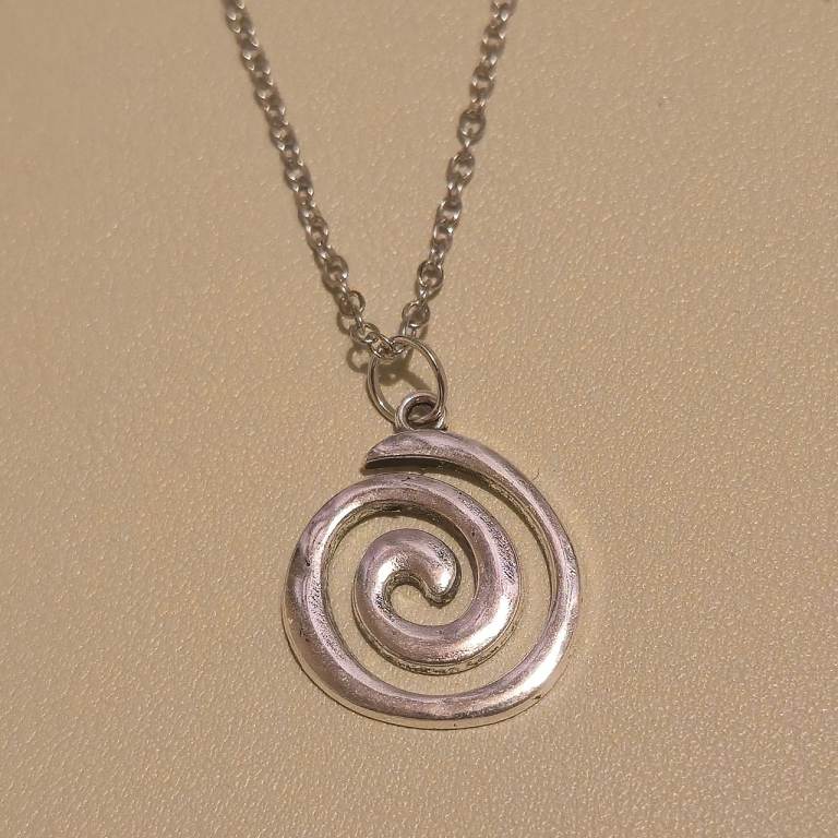 Spiral Pendant Necklace 45cm Chain 