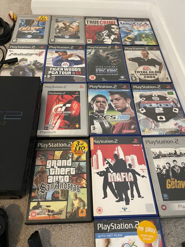 Ps2, 16 games and 2 controllers