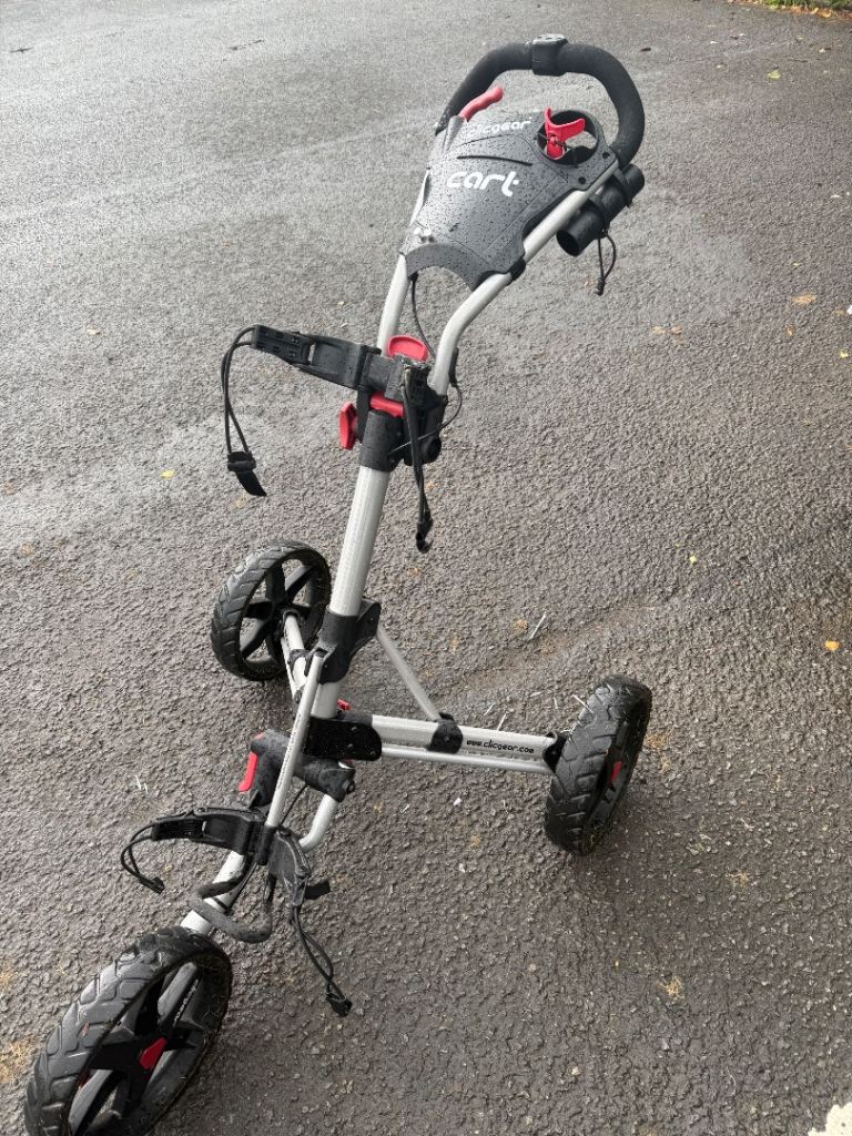 Clicgear Golf Push Cart – Grey and Red, Good Condition