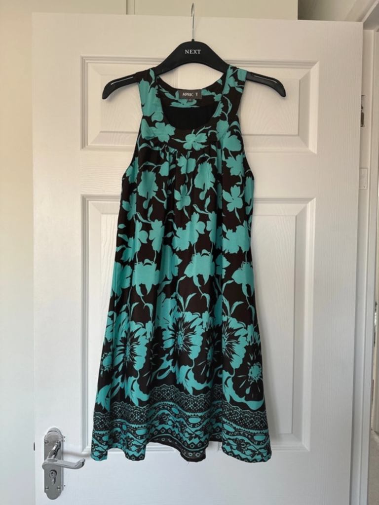 image for Apricot Black and teal dress