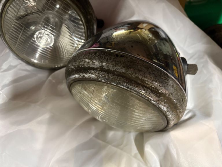 Lucas MBL 147 King of The Road Headlamp’s In Chrome Classic Car Vintage