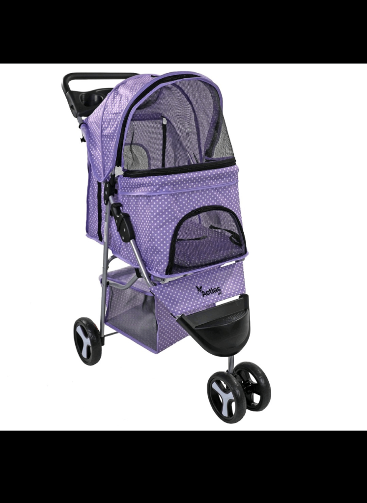 Purple dot dog/per stroller 