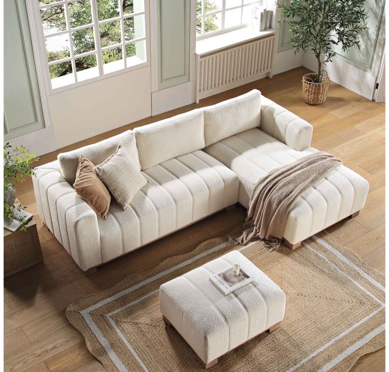 beautiful Belsize Beige Boucle Sofa